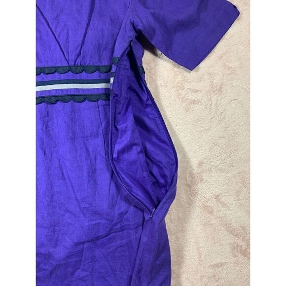 Boden 100% Linen Scallop Trim Dress Plus Size - Picture 4 of 9